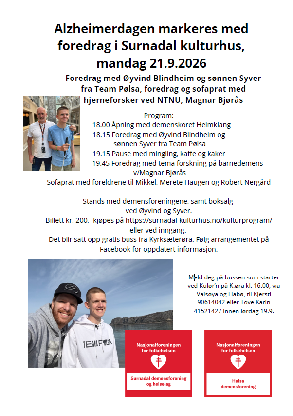 Plakat. Altzheimerdagen 2026 - Klikk for stort bilde